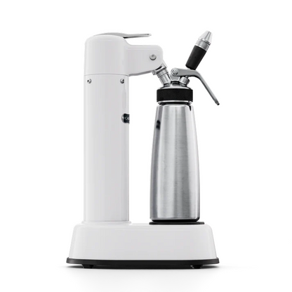Alpine white CarboPress carbonation machine on a white background